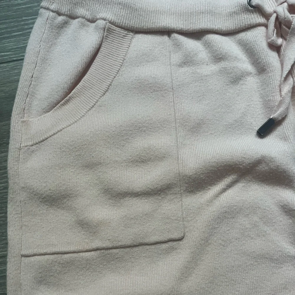 Chico’s Light Peach Poncho Joggers Matching Set Hoodie Size L Comfy Cozy Fall